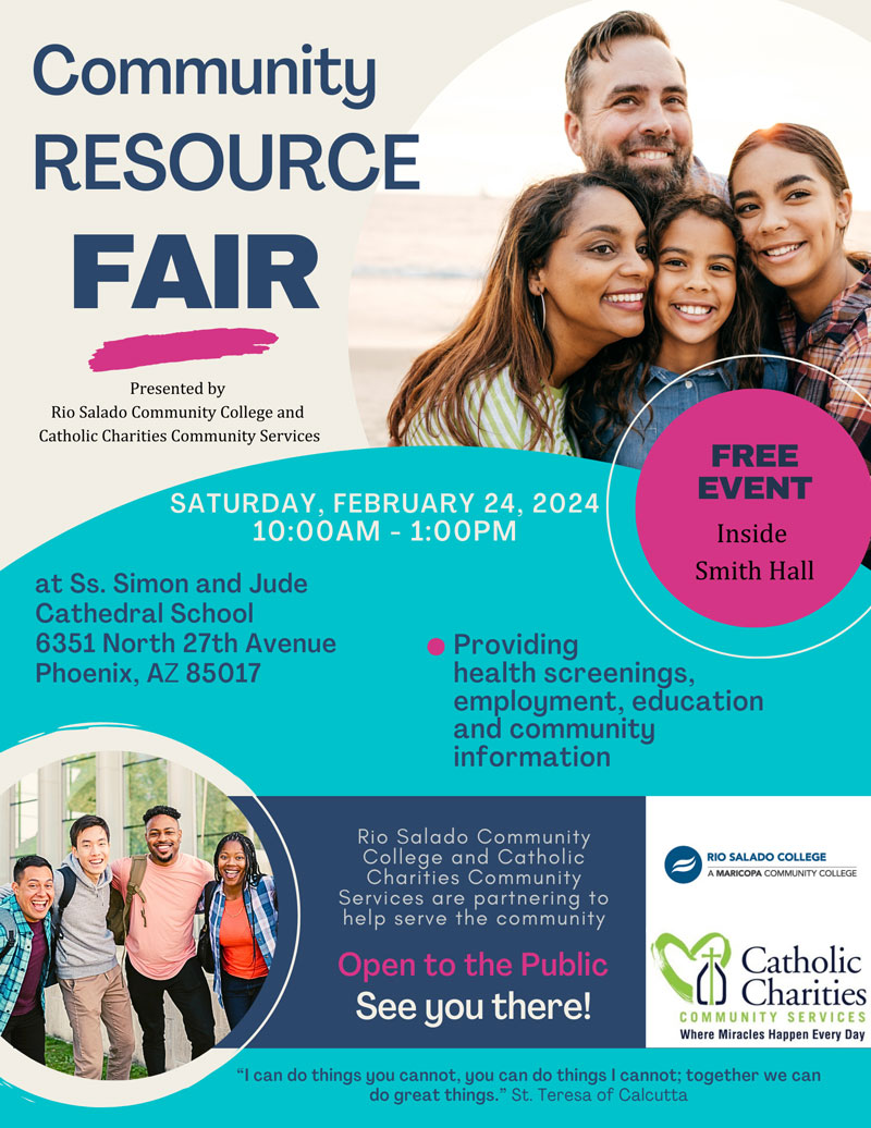 Community Resource Fair Rio Salado and Catholic Chairties ENG Feb 24 800x1036