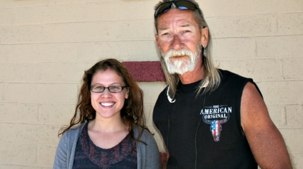 Andrea Leggett, Catholic Charities case worker and Ken